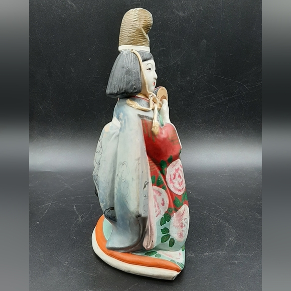 Vintage Chalkware Asian Geisha Girl With Drum Traditional Dress 1955 Japan - Picture 4 of 8